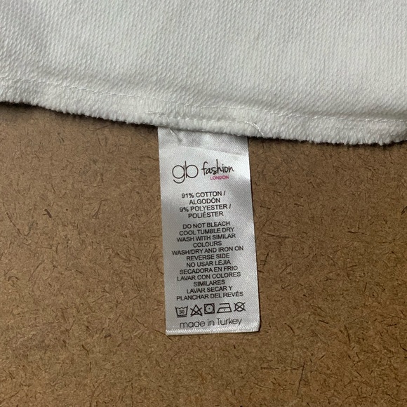 Francesca’s tennis polo cropped t-shirt white with blue and red stripes SIZE: L - Picture 5 of 5